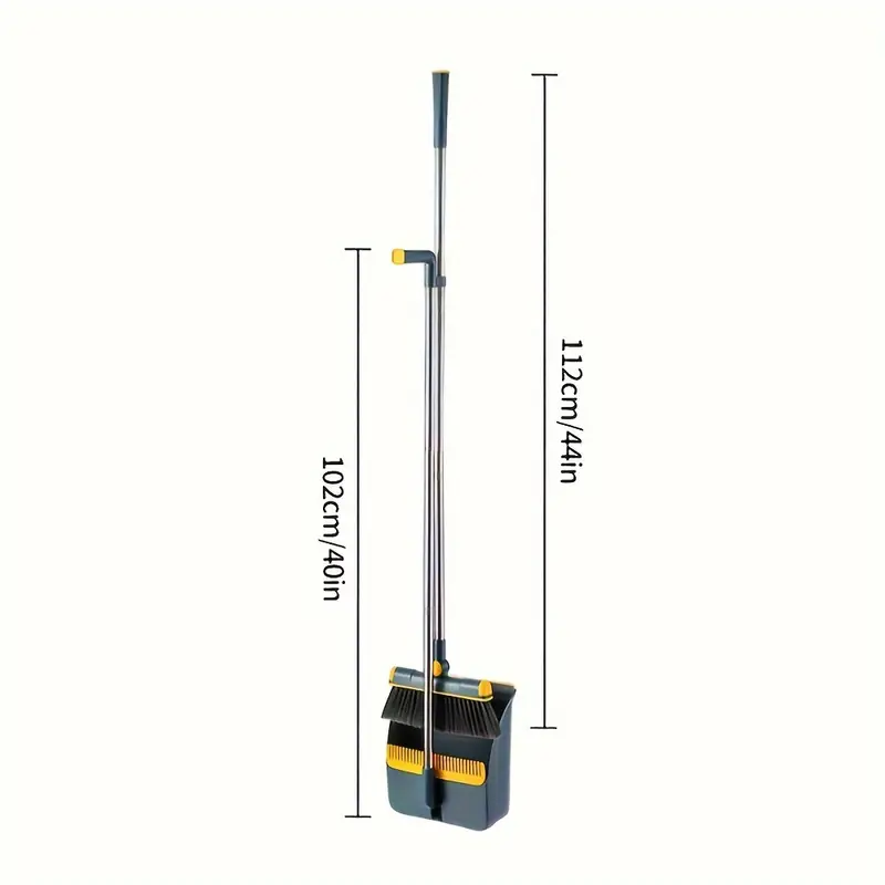 1set broom dustpan set combination thickened rotatable foldable stainless steel rod strong and durable   sweeping broom plastic cleaning supplies for indoor broom and dustpan set local warehouse household items details 0