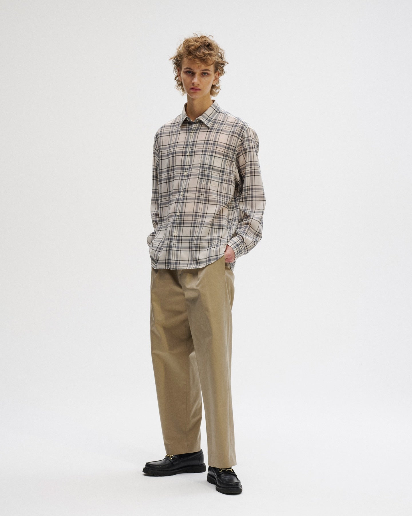 SOPHNET. 25S/S SUMMER WOOL CHECK SHIRT  SOPH-250019 