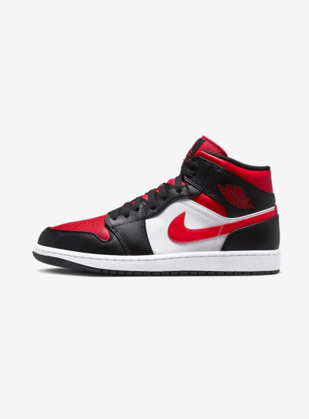 Air Jordan 1 Mid White Black Red (2022)、JORDAN、Cacoeks