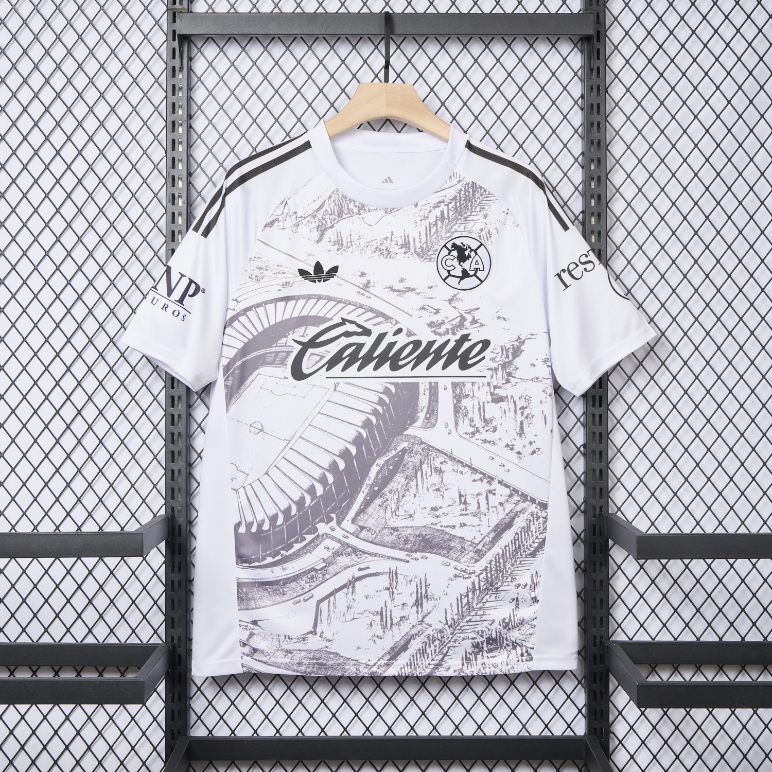 Funinjersey-Club América 25-26 White Sketch of stadium Special Edition Jersey - Fans Version