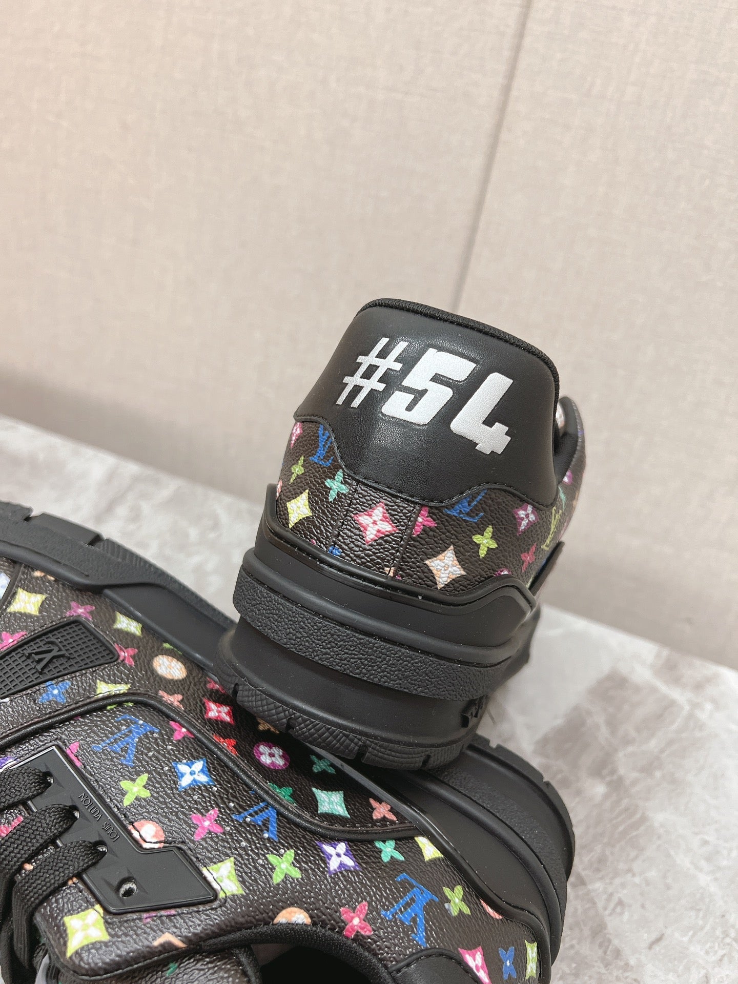 TRAINER SNEAKER IN BLACK MIX COLORFUL CALFSKIN、mysite、Cacoeks