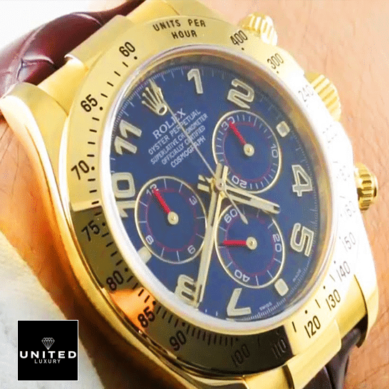 Rolex Daytona Cosmograph 116518 Blur Dial Replica 6 Rolex Daytona Yellow Gold Blue Dial 116518 Replica