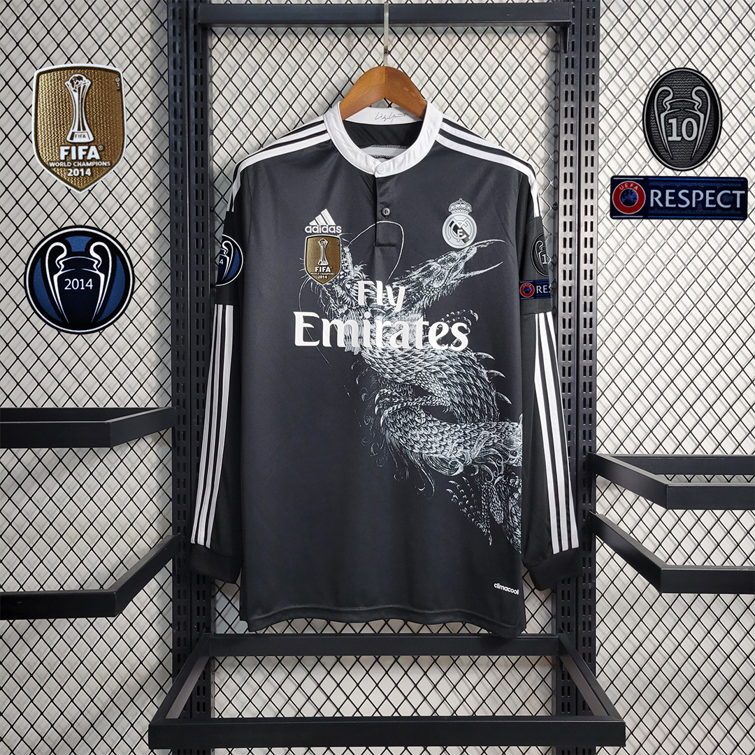 Higojerseys-Real Madrid Retro 14-15 Third Away Long Sleeve Jersey