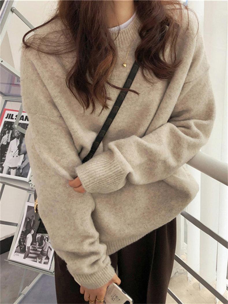 Women's solid color shoulder long sleeved pullover sweater, casual style fashionable round neck pullover, suitable for autumn and winter wear, women's knitted top for autumn and winter, women's sweater, women's daily wear knitwear. Women's solid color shoulder long sleeved pullover sweater, casual style fashionable round neck pullover, suitable for autumn and winter wear, women's knitted top for autumn and winter, women's sweater, women's daily wear knitwear.