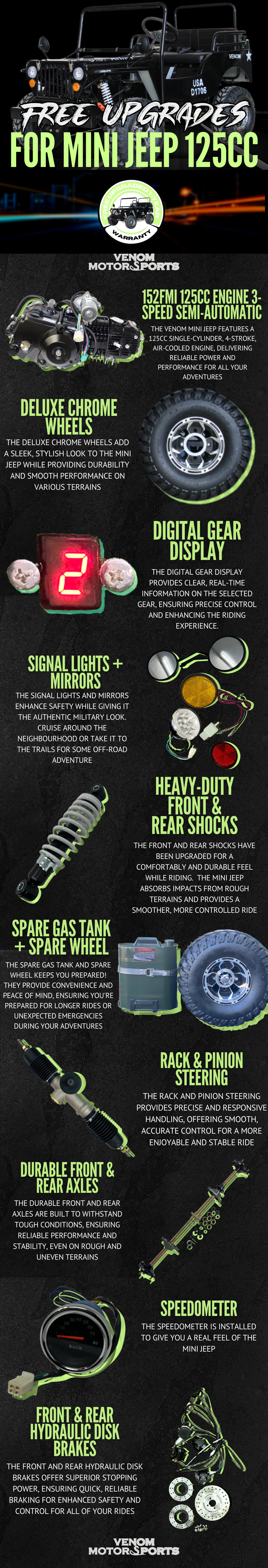 Mini Jeep Deluxe Features & Upgrades from Venom Motorsports Canada