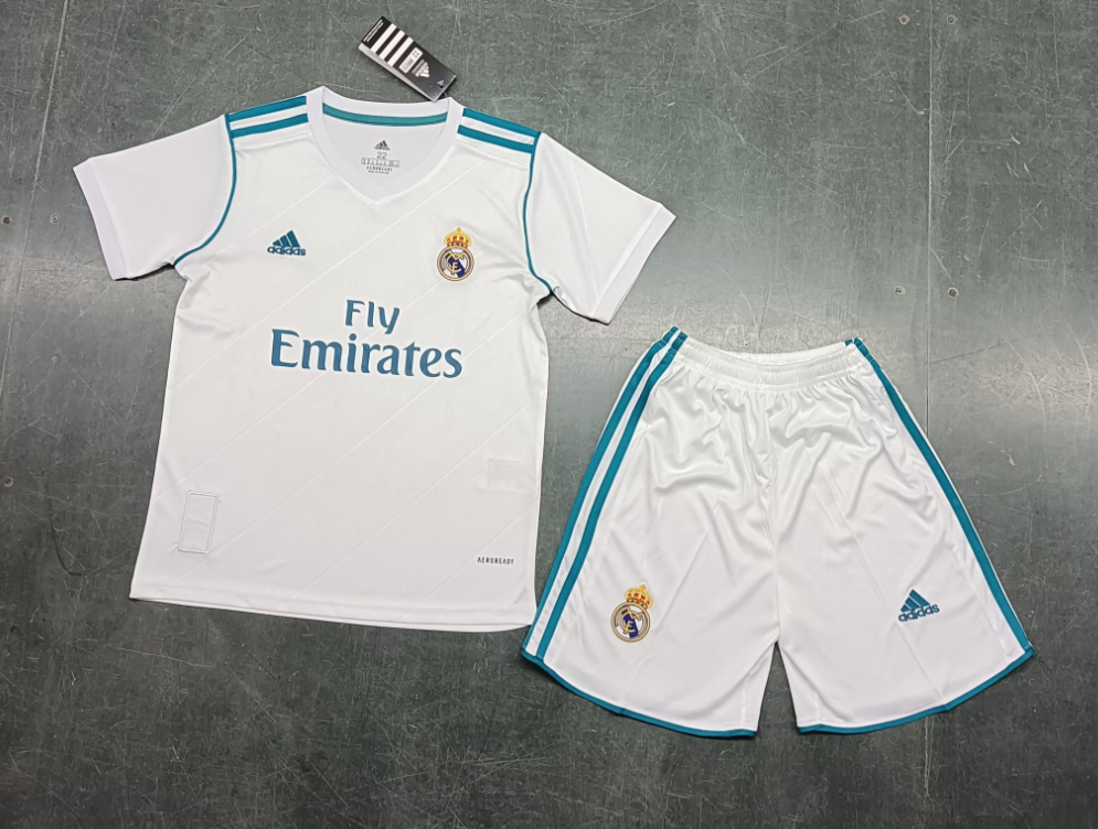 17/18 Retro Real Madrid Home Football Shirt Kids Size Suit-mysite Custom Football Kit- Nextkits