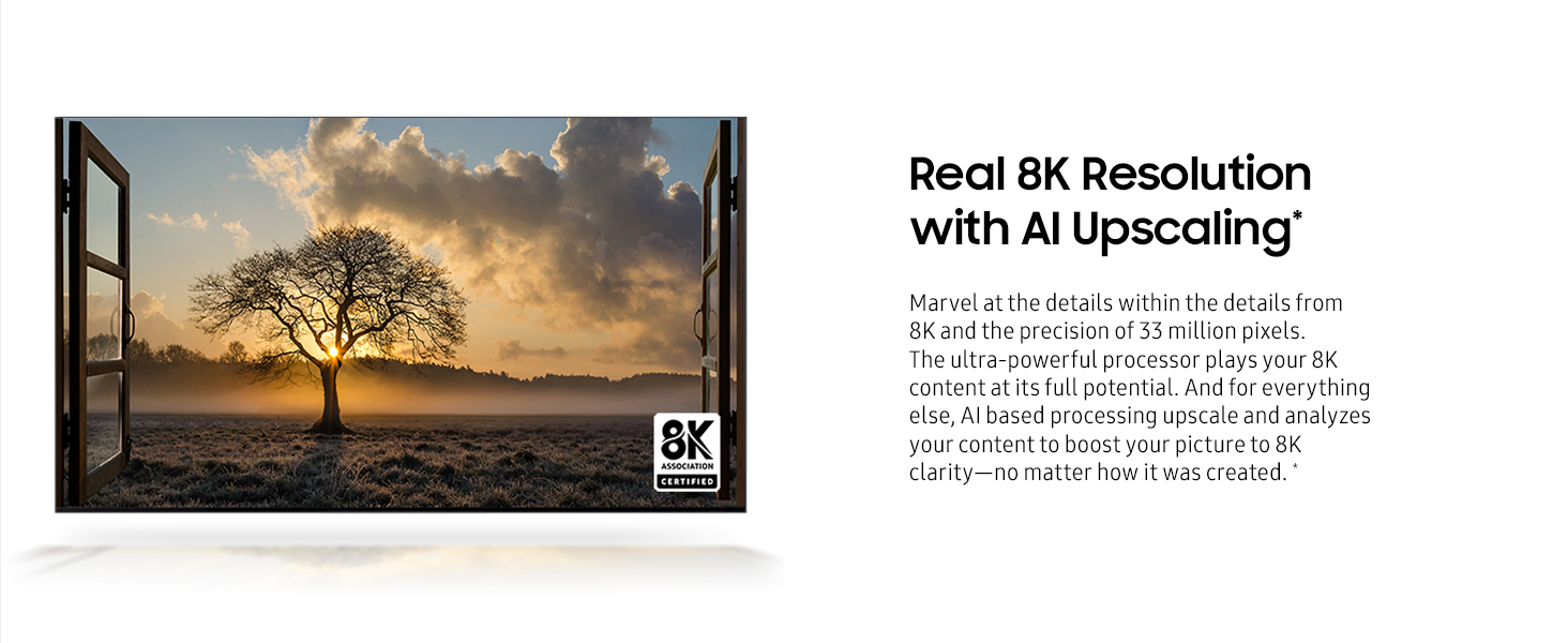 Real 8K Resolution with AI Upscaling