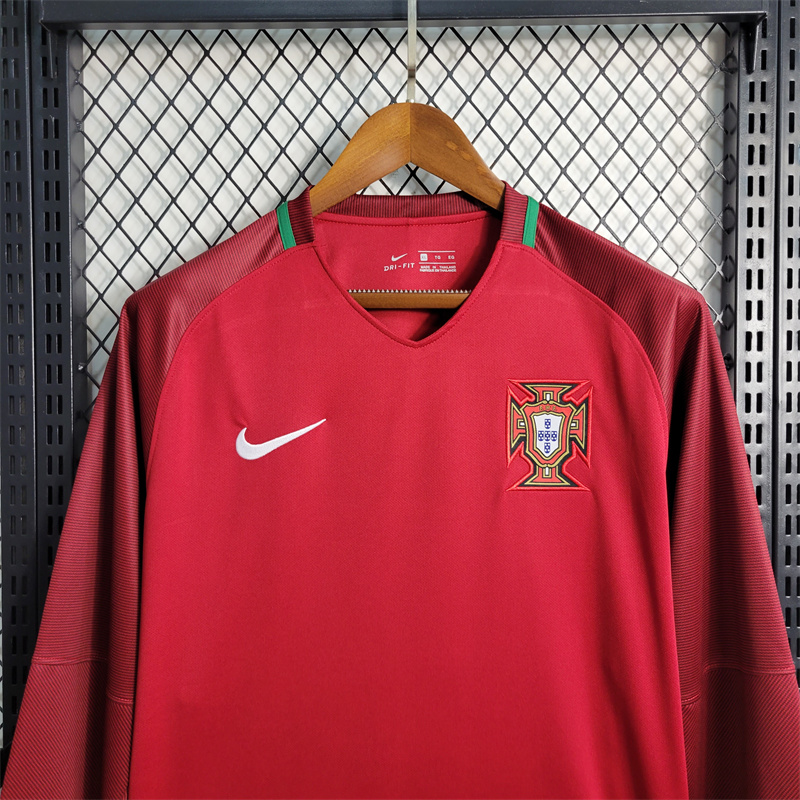 ManixJersey.com | Retro Portugal 16-17 Home Stadium Long Sleeve Jersey -Customize Name, Number and Patch | Worldwide Shipping