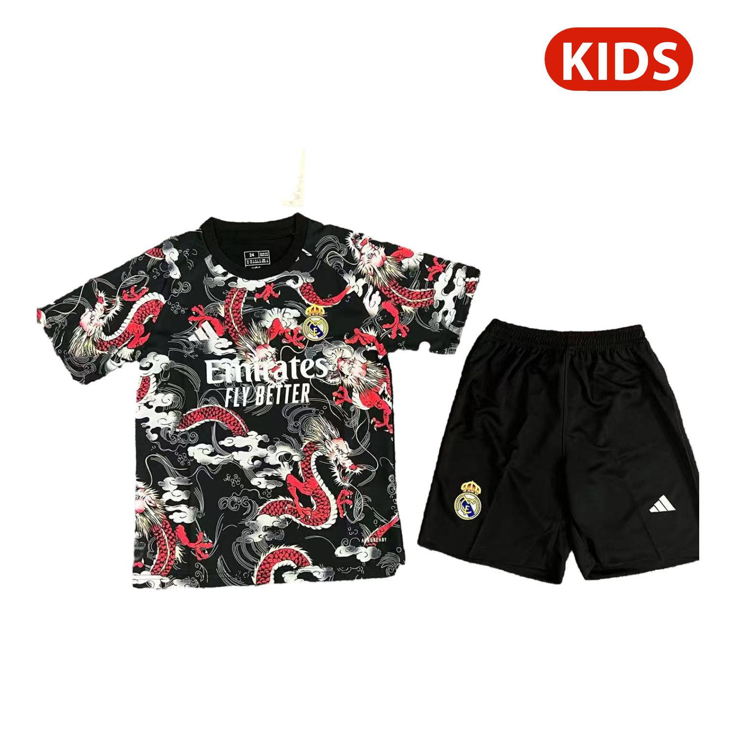 UltraTrikot-Real Madrid 25-26 Red Dragon With Cloud Black Special Kids Kit