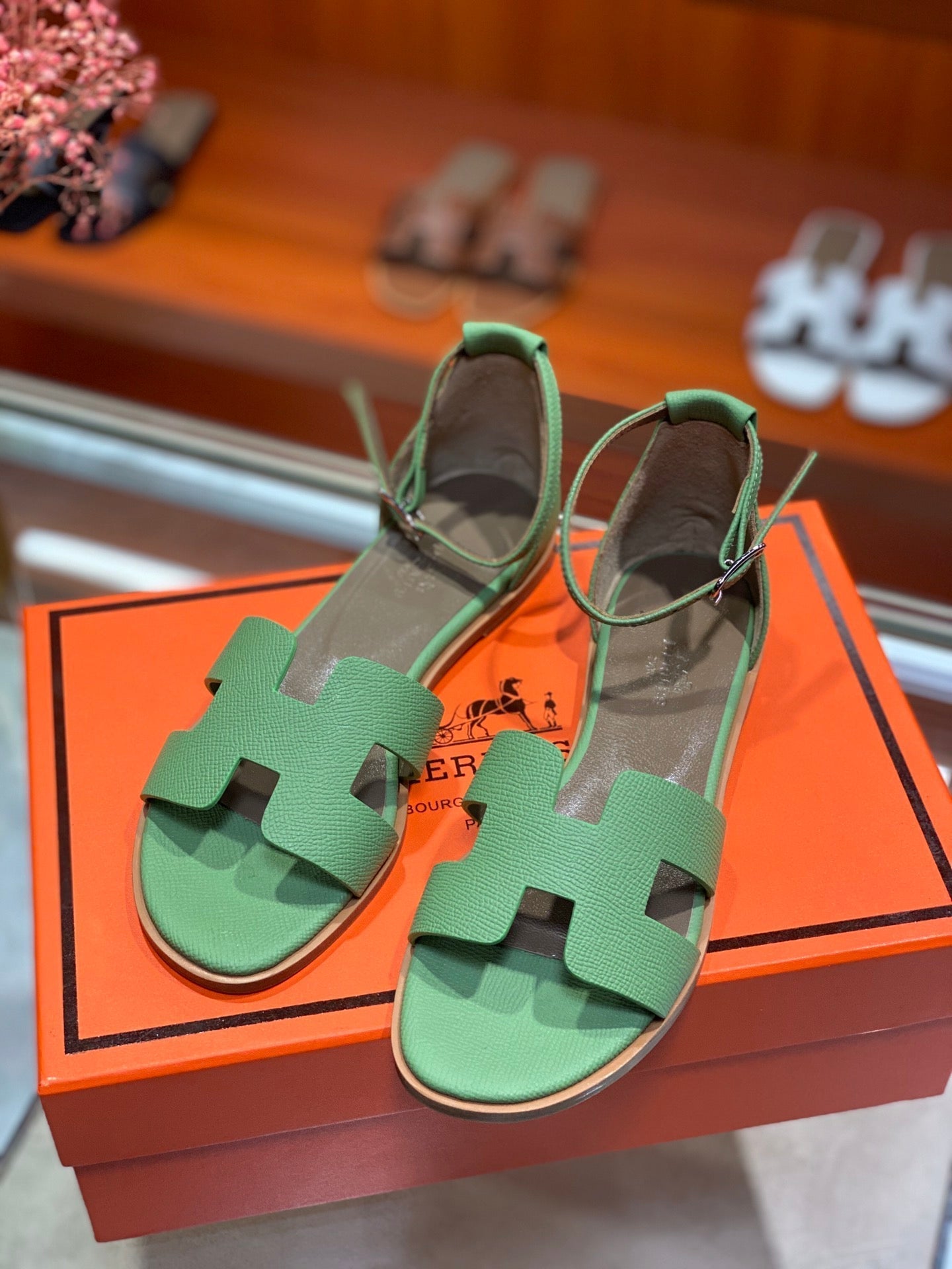 SANTORINI SANDAL COOL GREEN CALFSKIN、mysite、Cacoeks
