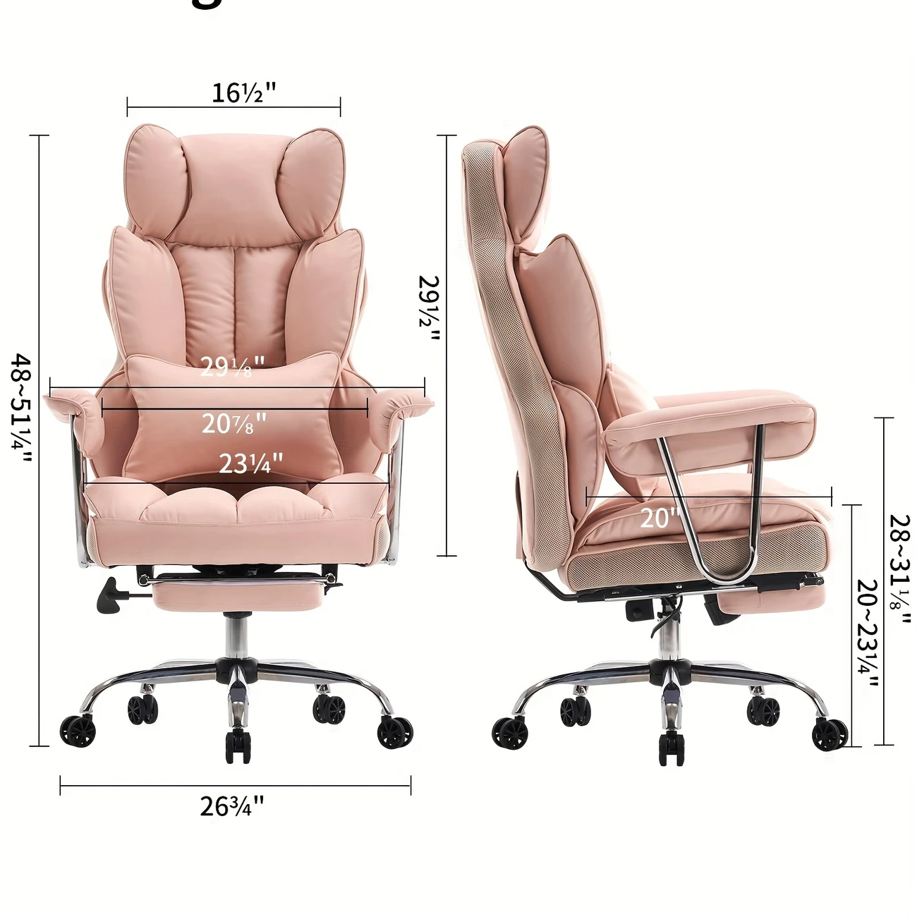   desk office chair 400lbs big and tall office chair pu leather computer chair executive office chair with leg rest and lumbar support details 2