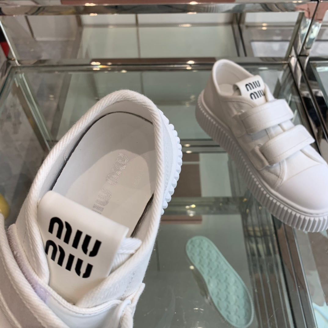 Thick-Soled Denim Sneakers White、mysite、Cacoeks