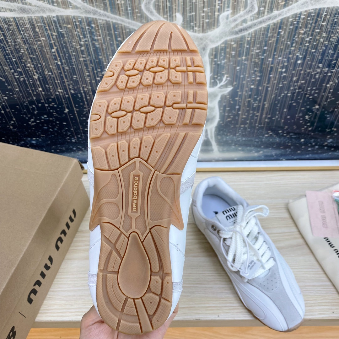 NB White and Gray Sneakers Cowhide、mysite、Cacoeks