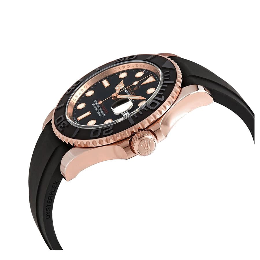 rolex yacht master 40 116655sats rose gold automatic rubber black dial oyster replica