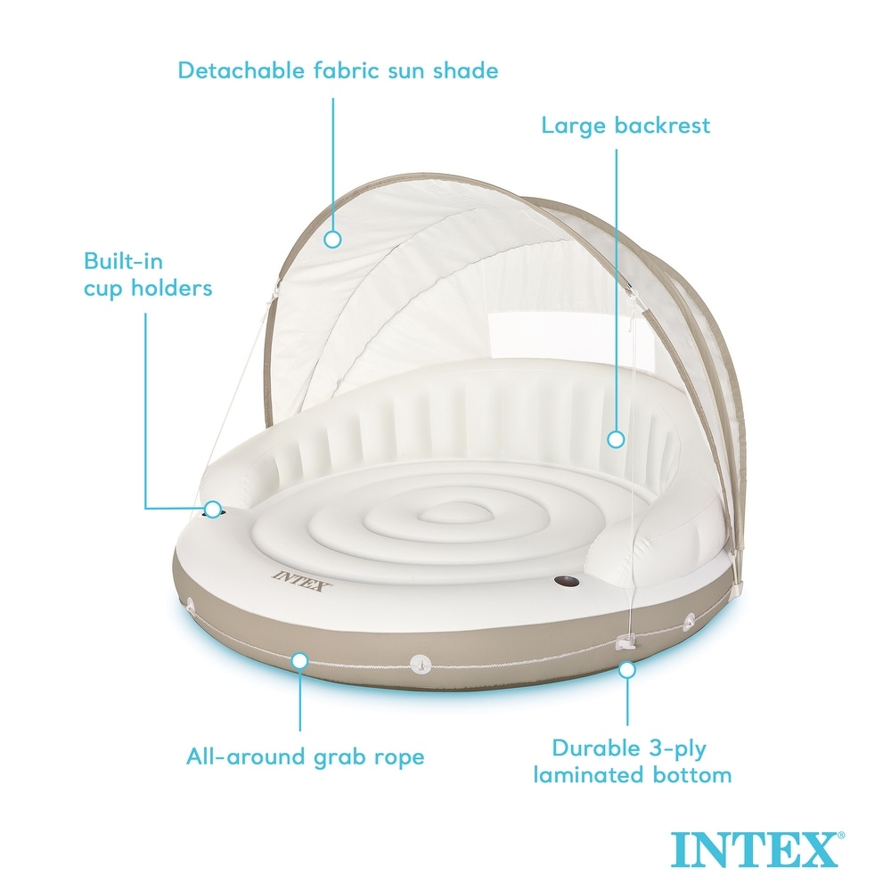 zoom 3 of null, Intex Inflatable Canopy Island Float Lounge, 78.5" x 59" - 21.85