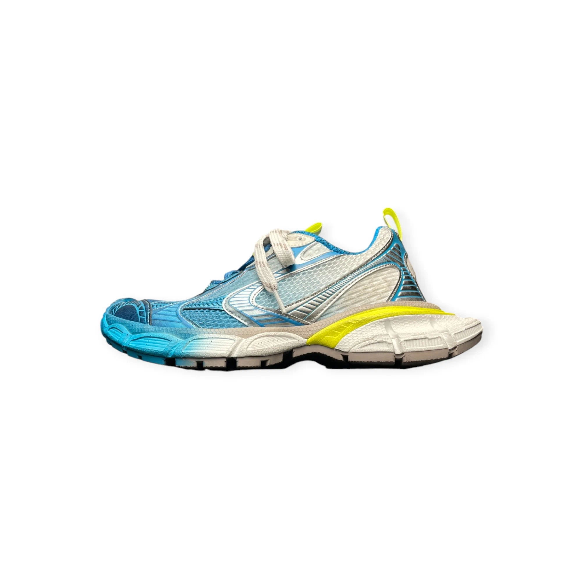 Balenciaga 3XL Toe Spray Sneaker in White Blue Yellow、mysite、Cacoeks