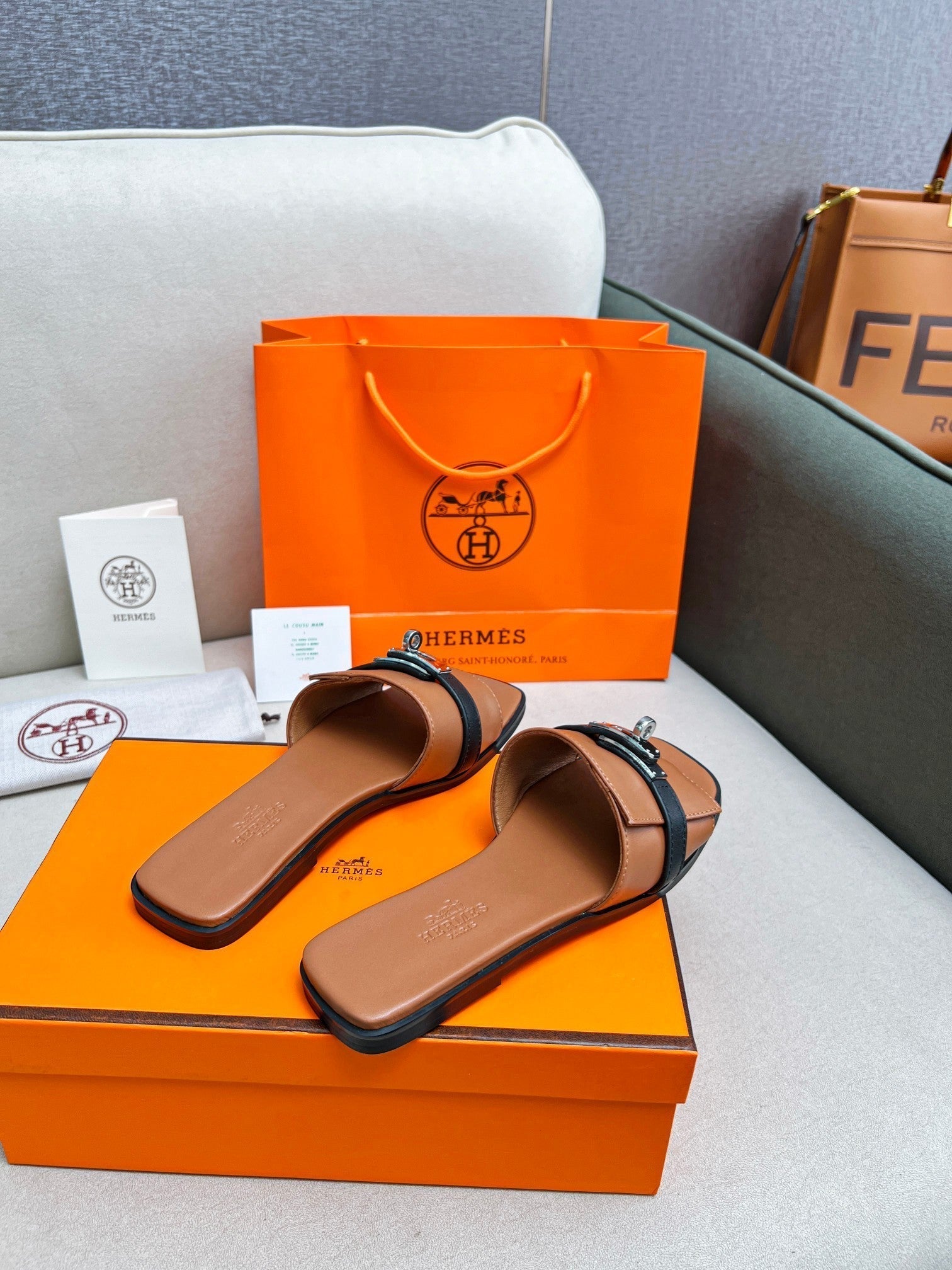 Giulia Sandal Brown Black Calfskin、mysite、Cacoeks