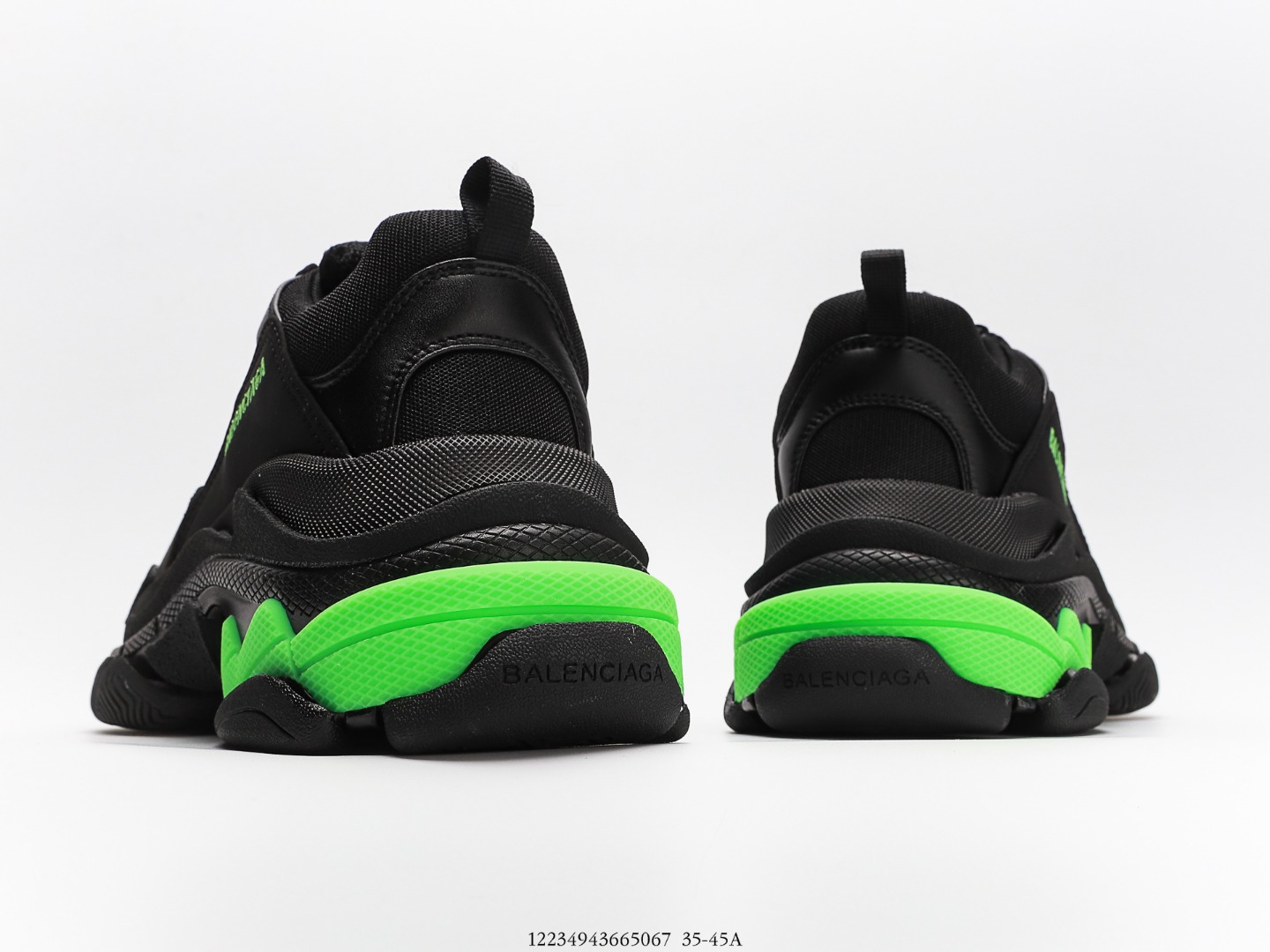 Balenciaga Triple S Sneaker in Black Glow Green、mysite、Cacoeks