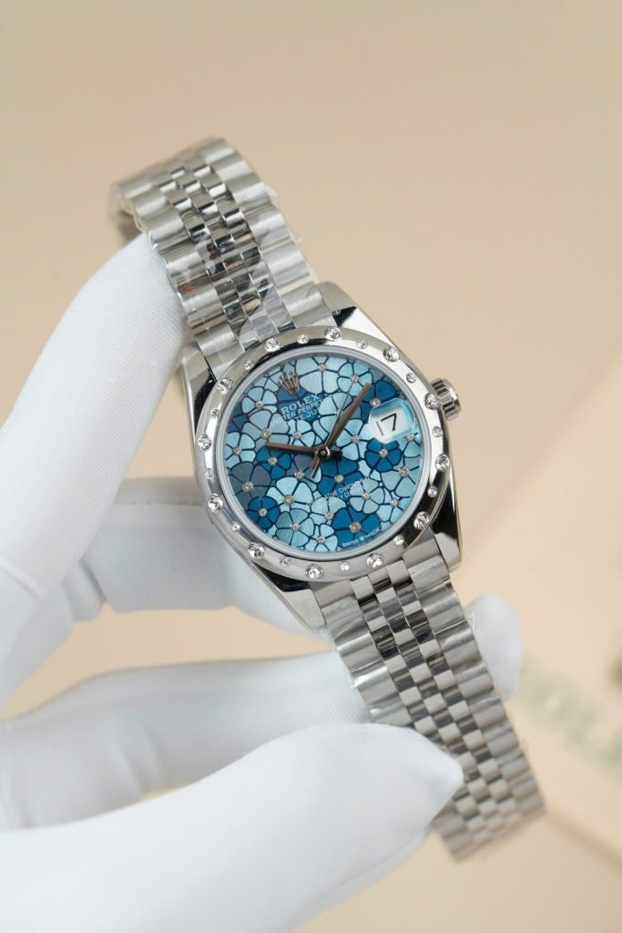 Đồng Hồ Rolex DateJust Lady 278344 Replica 11 Mặt Hoa Viền Đính Đá 31mm (2)