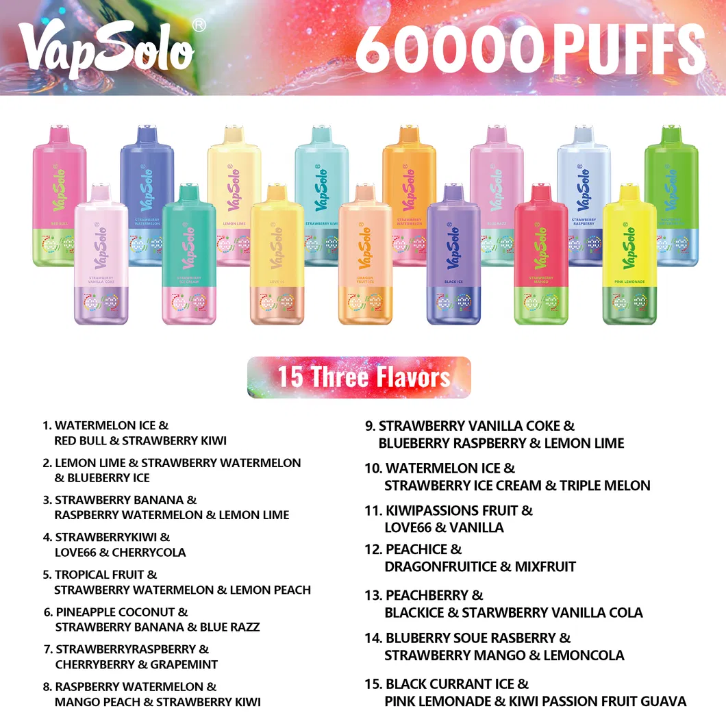 vapsolo triple pro 60k 3 flavors in 1 60000 puffs disposable vape