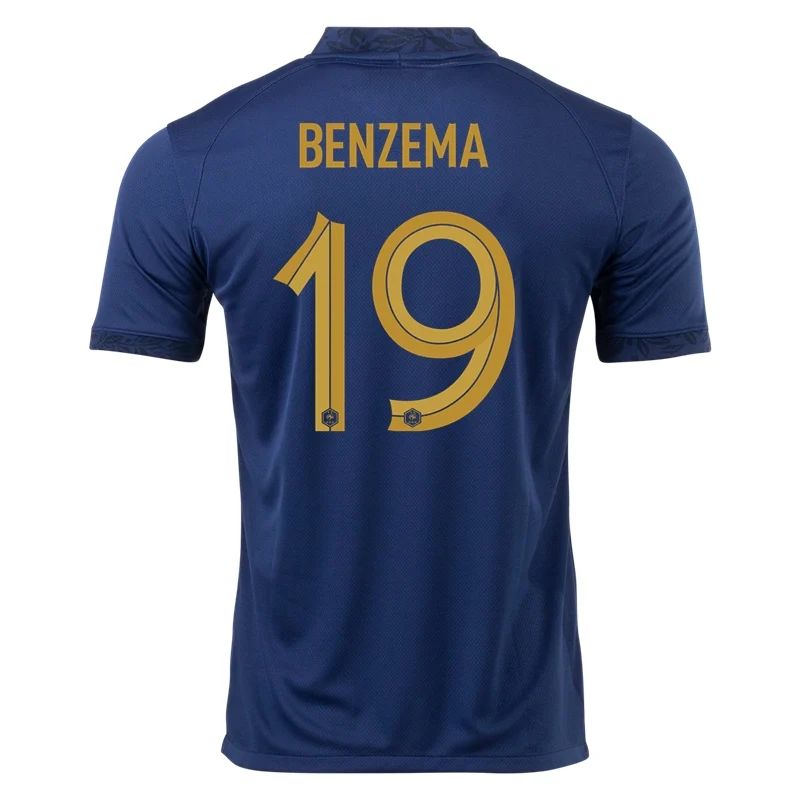 2022 Karim Benzema #19 France Home Jersey-mysite Custom Football Kit- Nextkits