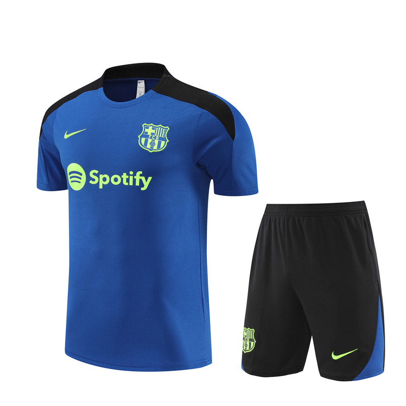 Higojerseys-Barcelona 24-25 Short-Sleeve Training Set - Blue and Black