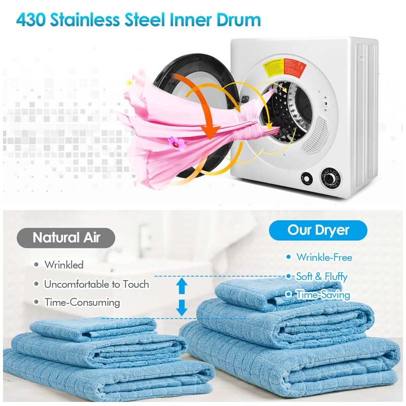 Eletriclife Compact Electric Tumble Laundry Dryer with Stainless Steel Tub