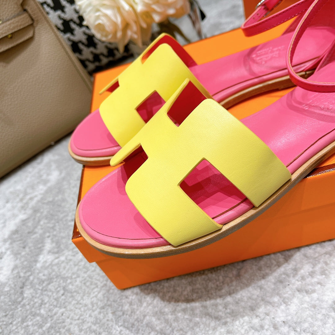 SANTORINI SANDAL PINK MIX LEMON CALFSKIN、mysite、Cacoeks