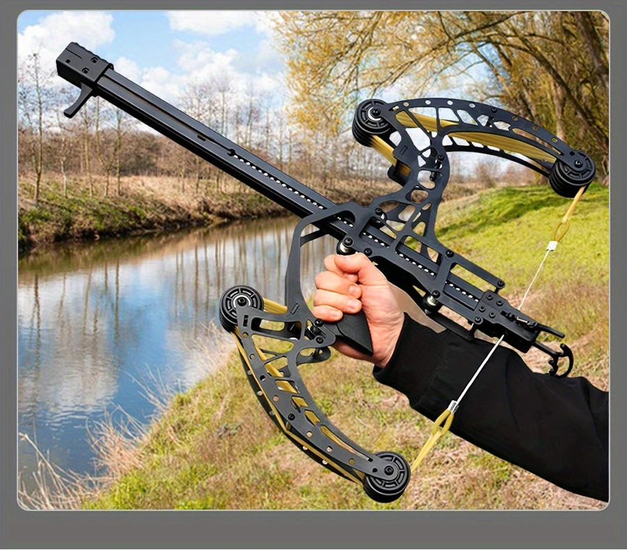 new   50 shots steel ball compound bow recurve bow full metal   shooting slingshot archery and ball dual use bow outdoor competitive sports high power long range adult bow details 16