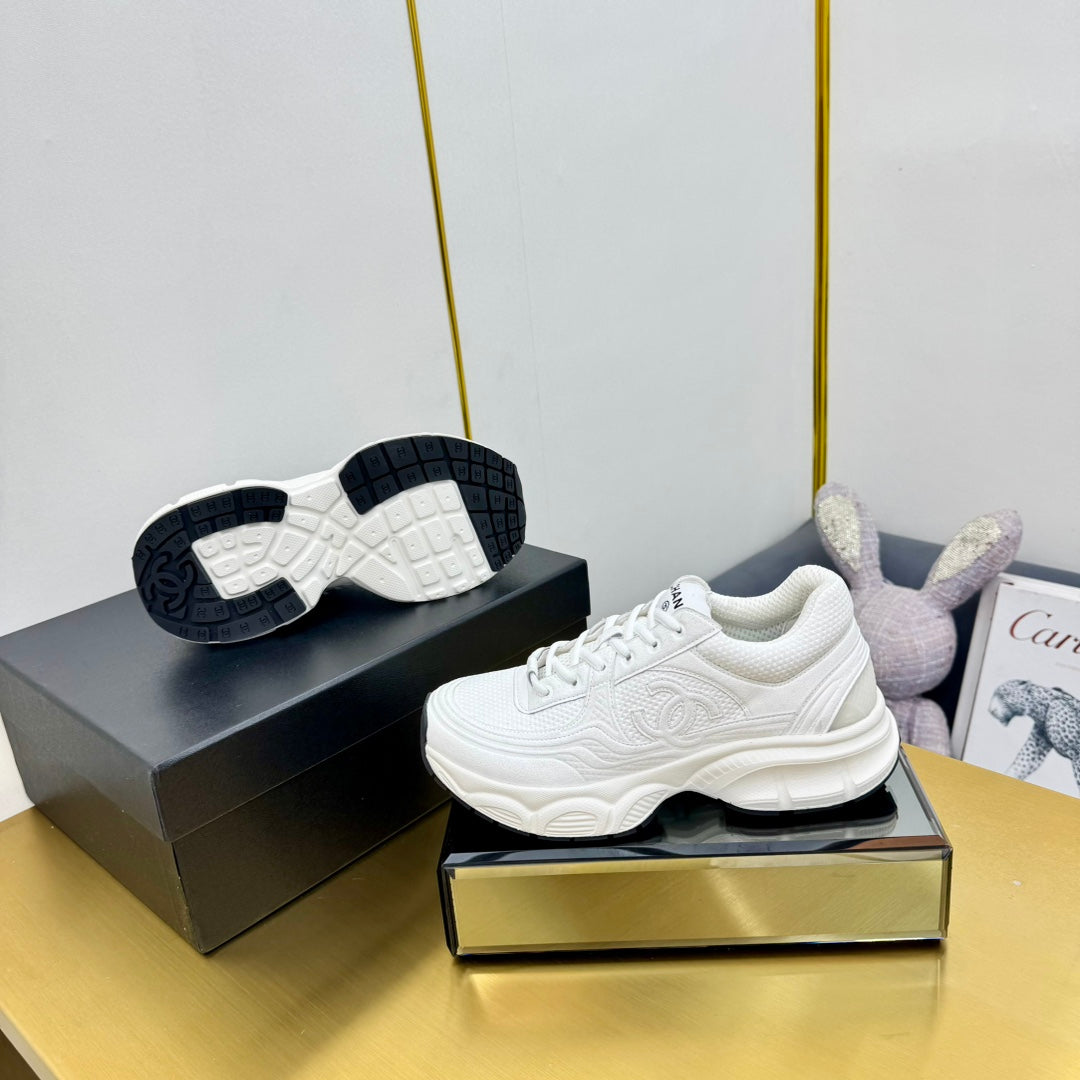 DAD SNEAKER IN WHITE SUEDE AND BREATHABLE MESH、mysite、Cacoeks