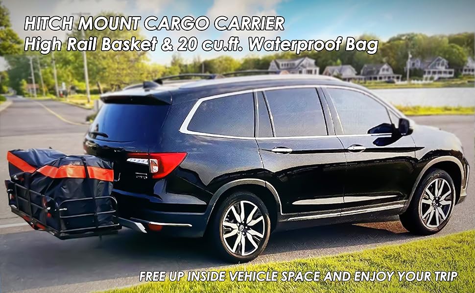 meefar tail basket hitch mount cargo basket and cargo bag cargo carrier combo