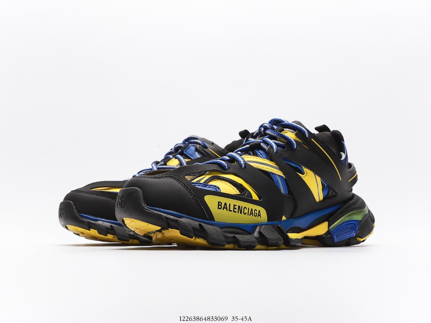 Balenciaga Track Trainer In Black Yellow Blue、mysite、Cacoeks