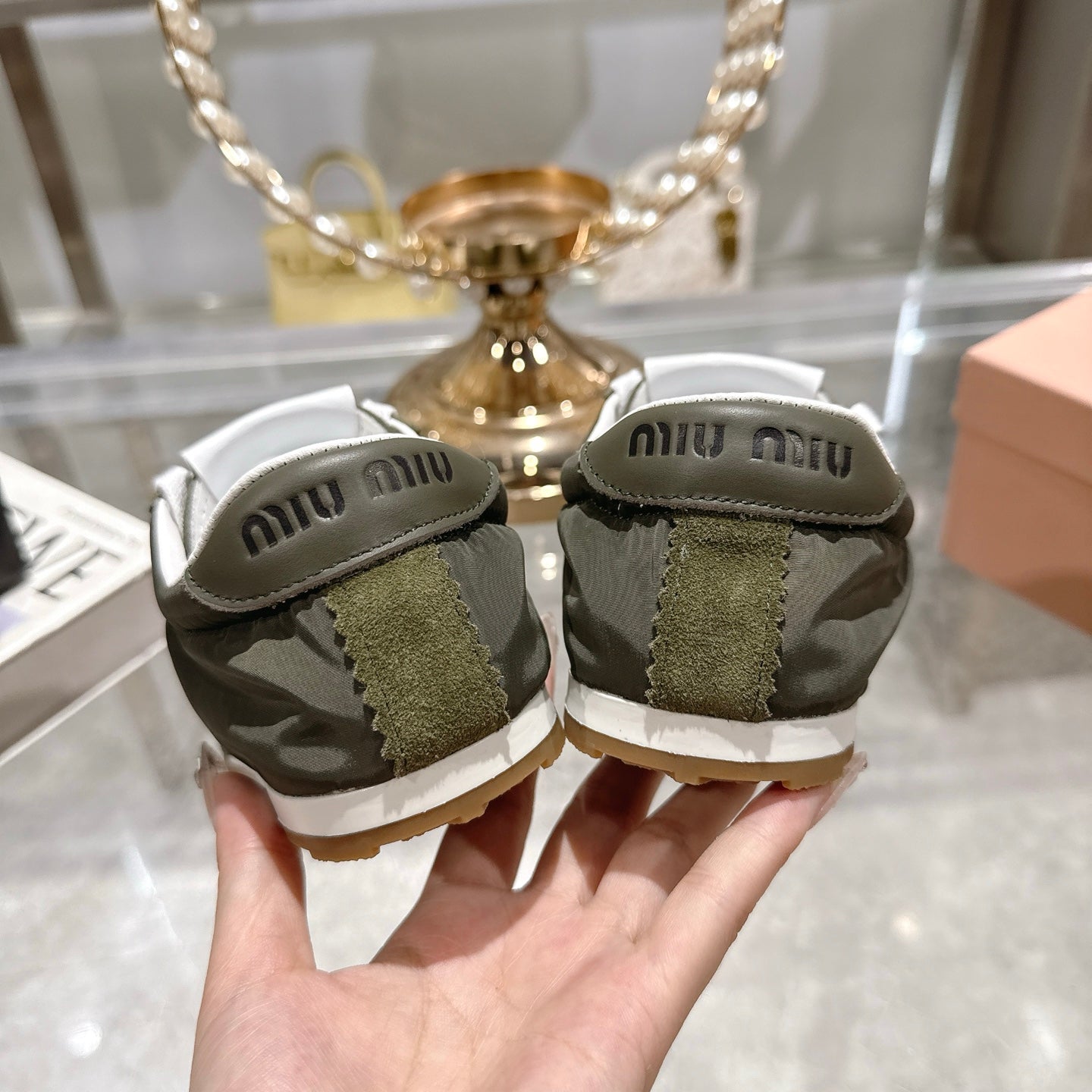 PLUME NAPPA SNEAKERS IN DARK GREEN SUEDE AND CANVAS、mysite、Cacoeks