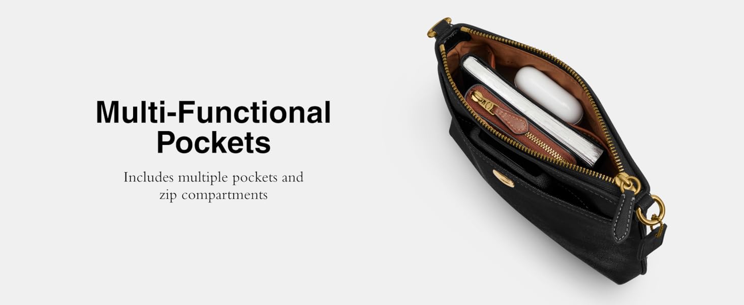 Multi-Functional Pockets. Includes multiple pockets and zip compartments