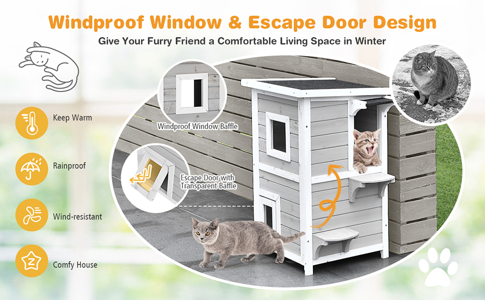 Outdoor Cat House Wooden