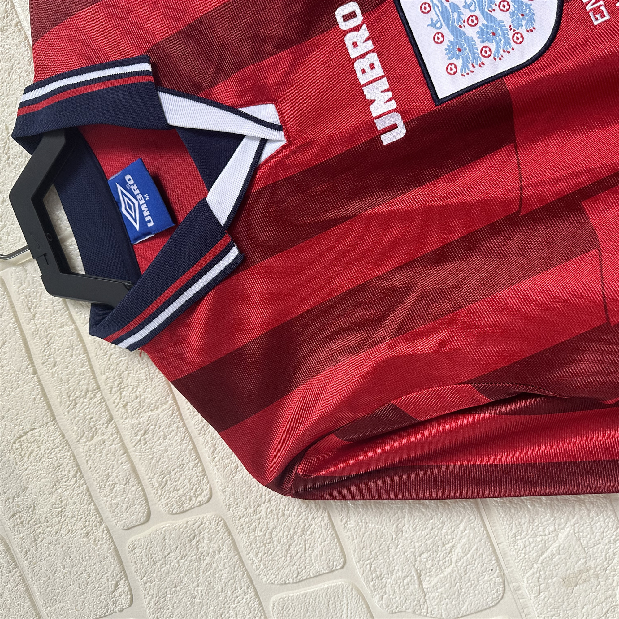 Higojerseys-Retro England 1998 Away Long Sleeve Jersey