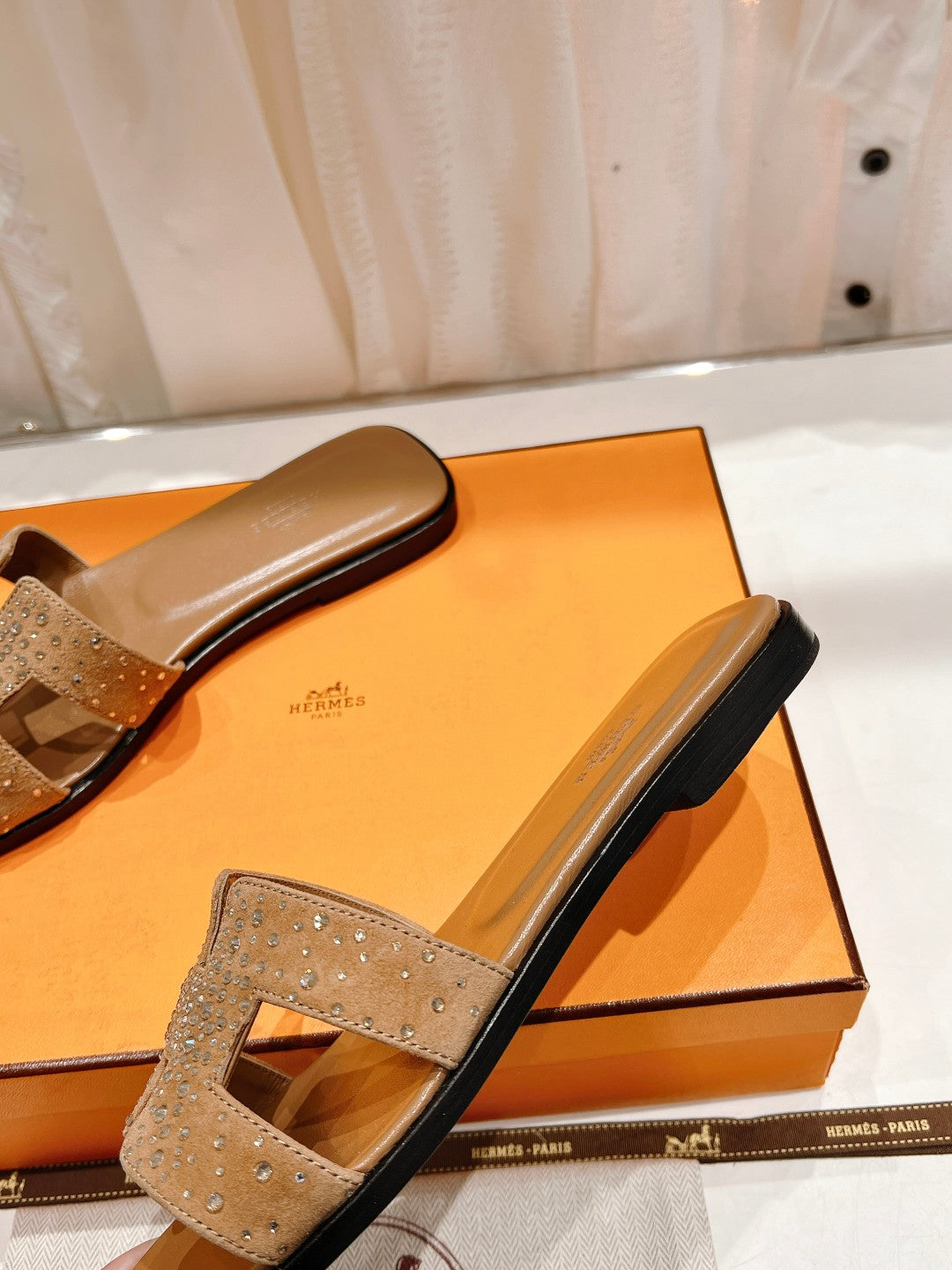 0RAN SANDAL CARAMEL LAMBSKIN ATTACH CRYSTALS、mysite、Cacoeks