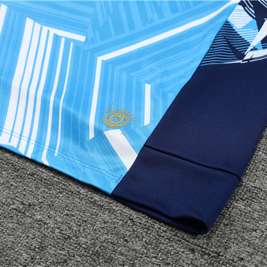 ManixJersey.com | Napoli 24-25 Pre-Match Long Sleeve Training Set - Light Blue Top and Deep Blue Pants -Customize Name, Number and Patch | Worldwide Shipping