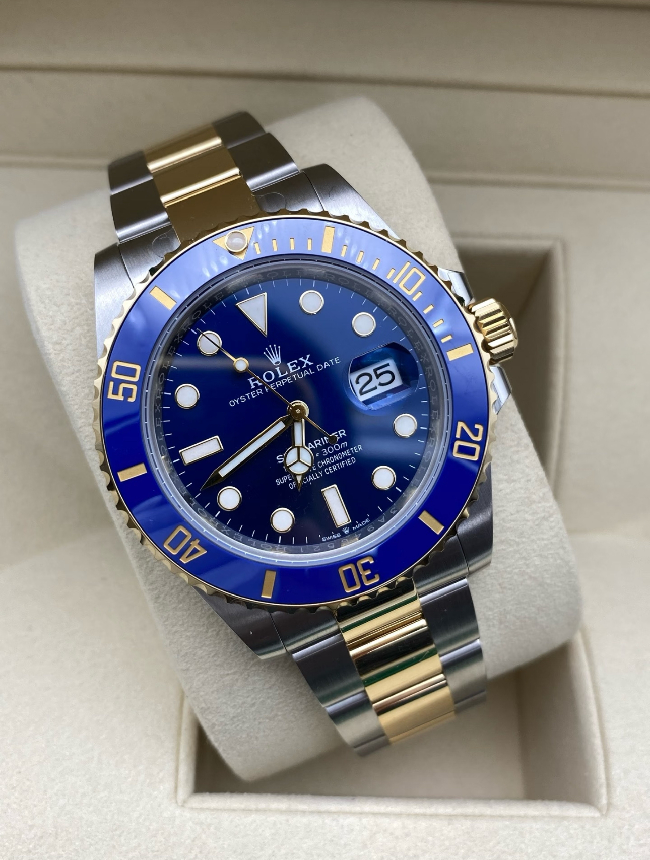 Rolex Submariner Blue Dial Two Tone Super CloneSwiss Replica Watch Ref 126613LB 3235 SwissMovement