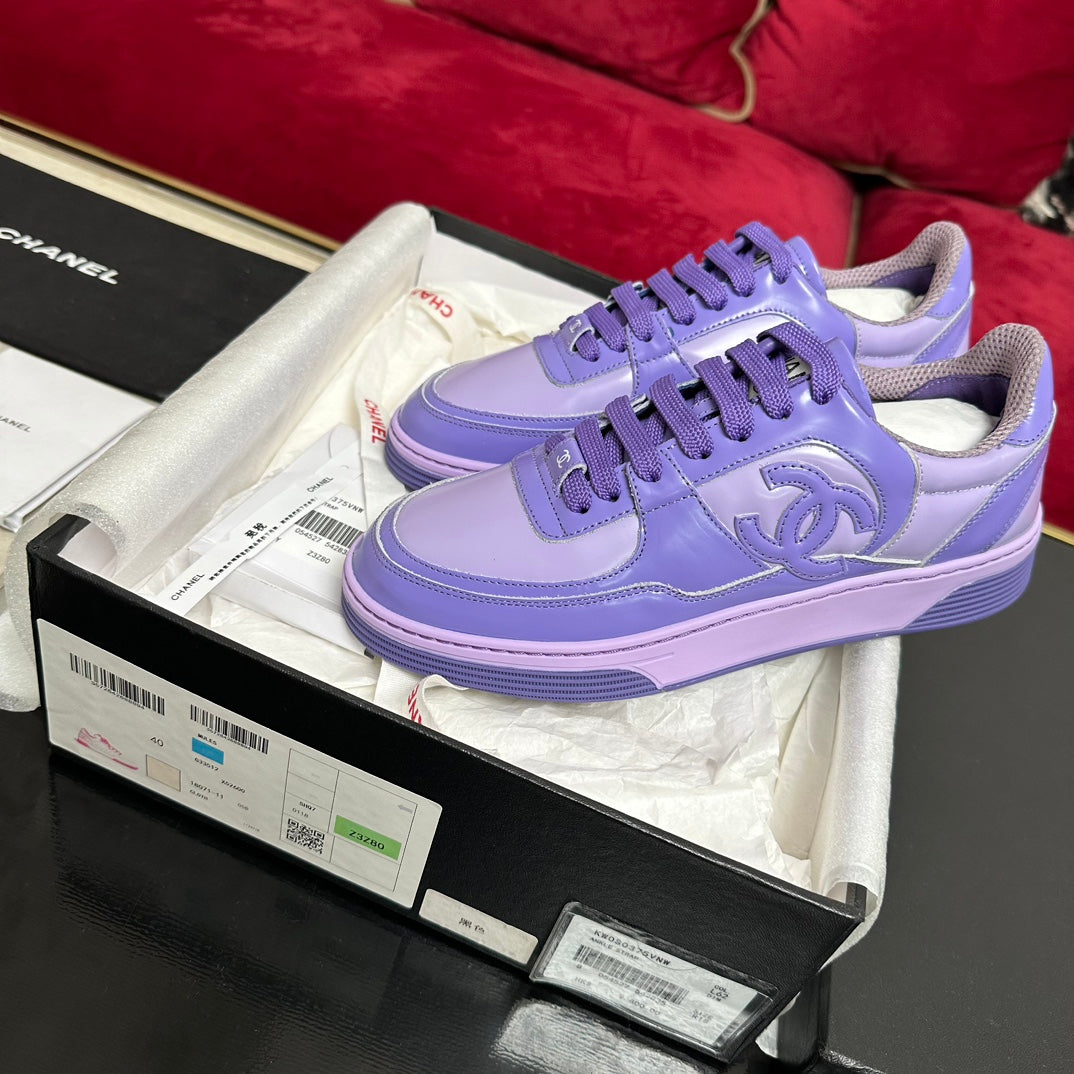 TRAINERS IN LIGHT PURPLE SHINY CALFSKIN、mysite、Cacoeks