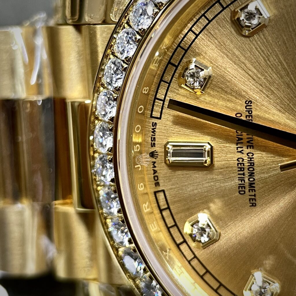 Đồng Hồ Rolex Day-Date Độ Kim Moissanite Rep 11 40mm (2)