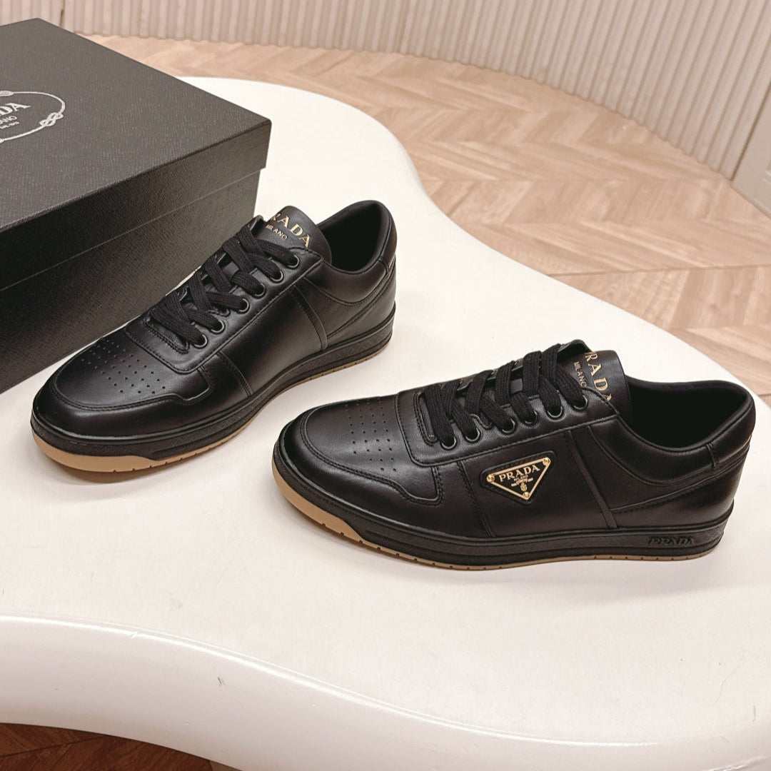 PRADA 25S DOWNTOWN SNEAKERS IN BLACK CALFSKIN、mysite、Cacoeks