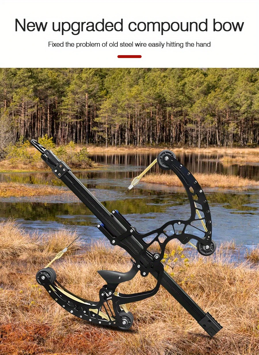 new   50 shots steel ball compound bow recurve bow full metal   shooting slingshot archery and ball dual use bow outdoor competitive sports high power long range adult bow details 4