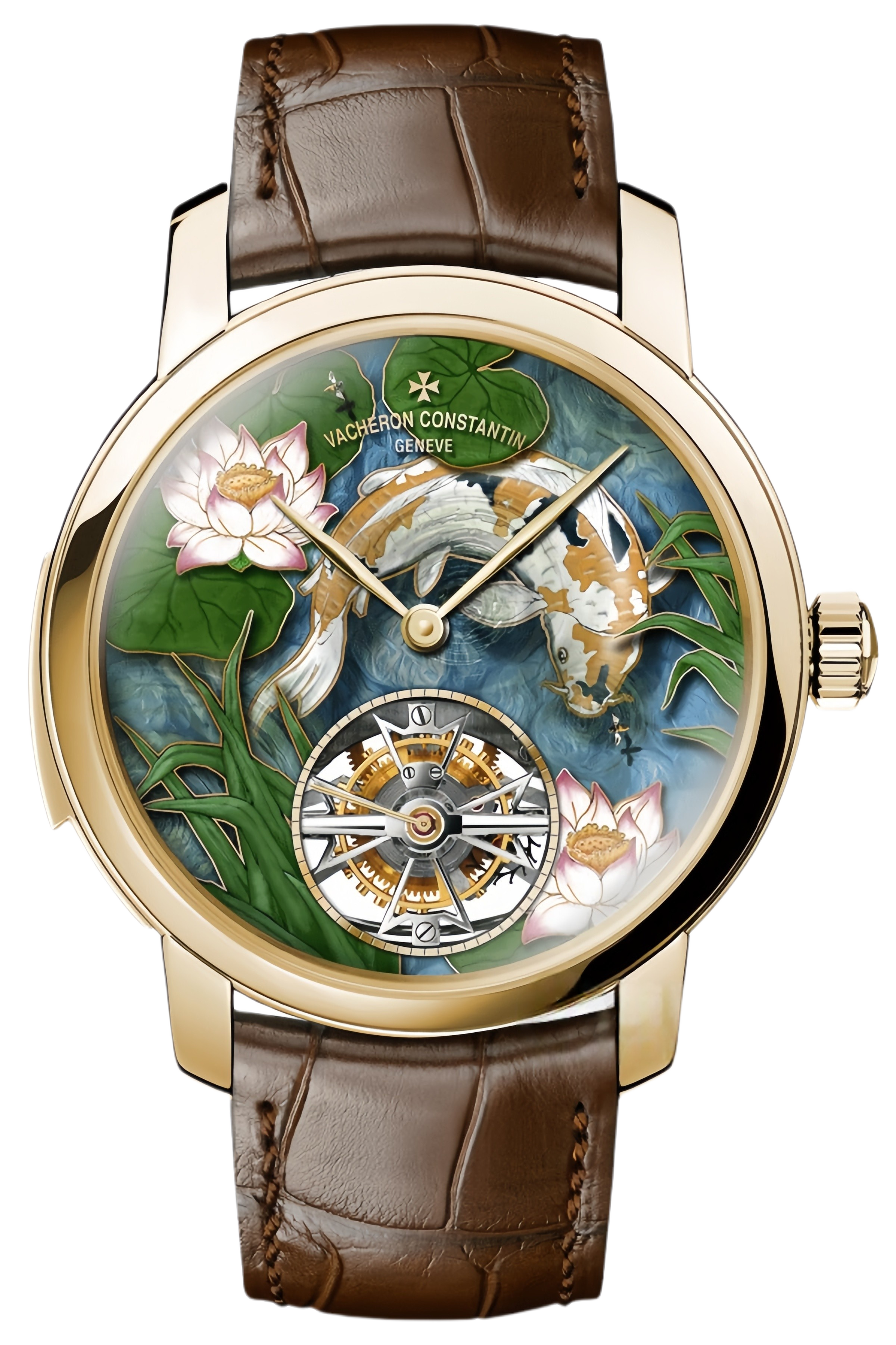 Vacheron Constantin Les Cabinotiers Ref. 6520C/000J-B602 Super Clone Watch – Yellow Gold Case Cloisonné Enamel “Fish Leap Four Seasons · Summer” Dial Swiss Replica