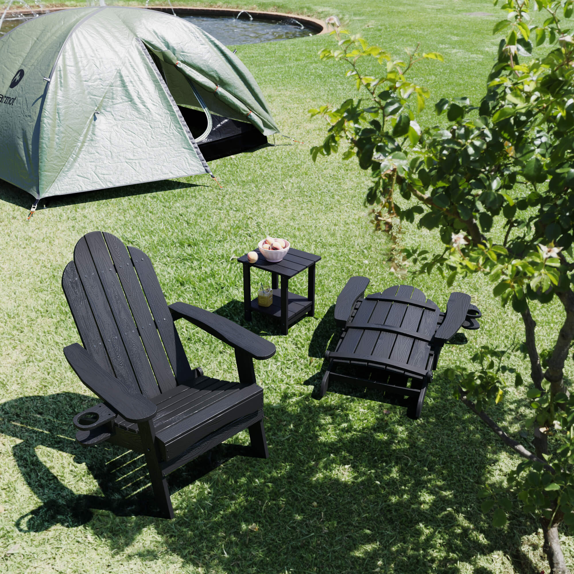 Miranda Foldable Adirondack Chair with Cup Holder