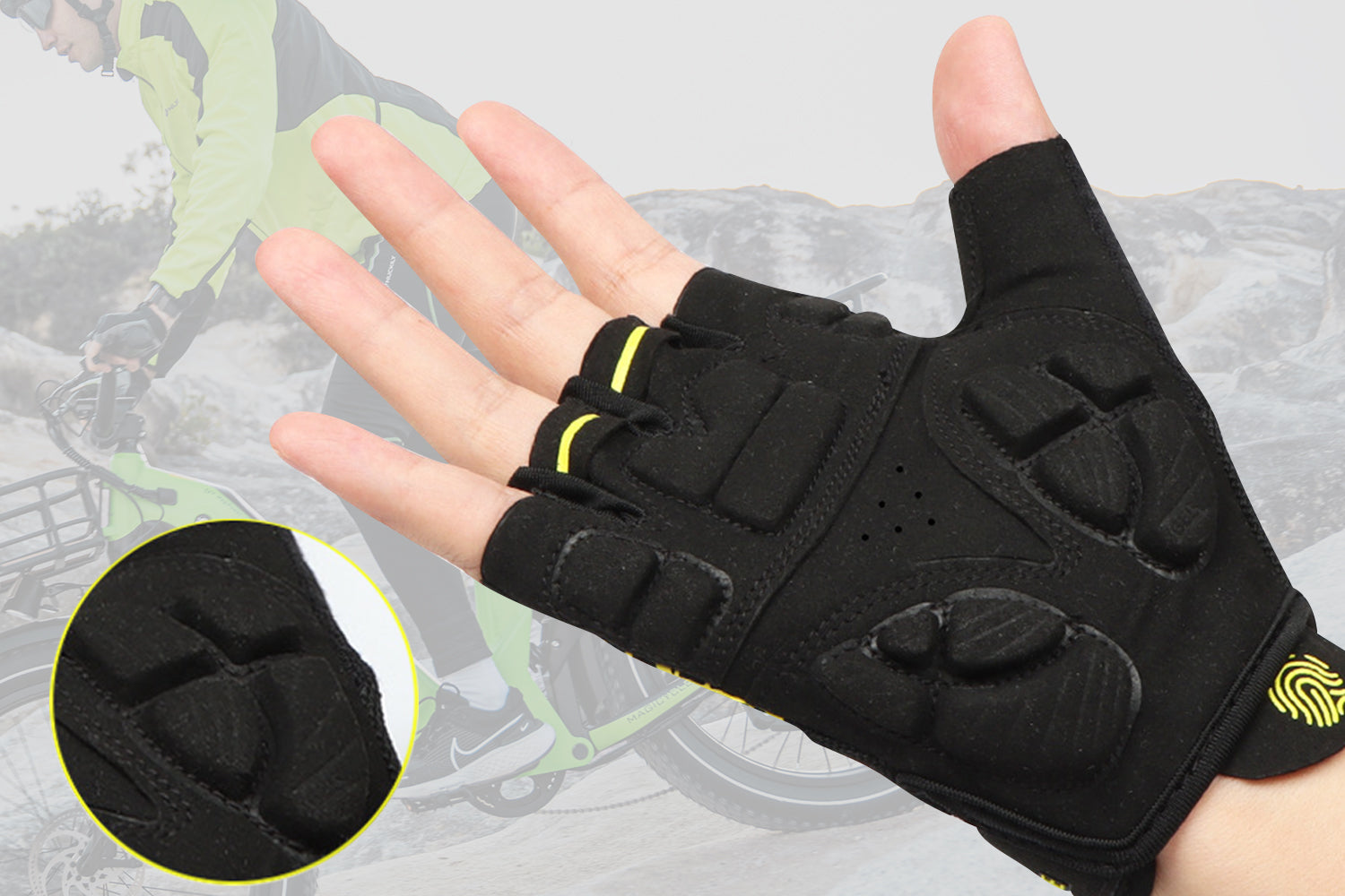 Ebike Cycling Gel Gloves Half Finger Gloves、mySite、bearsvspackers