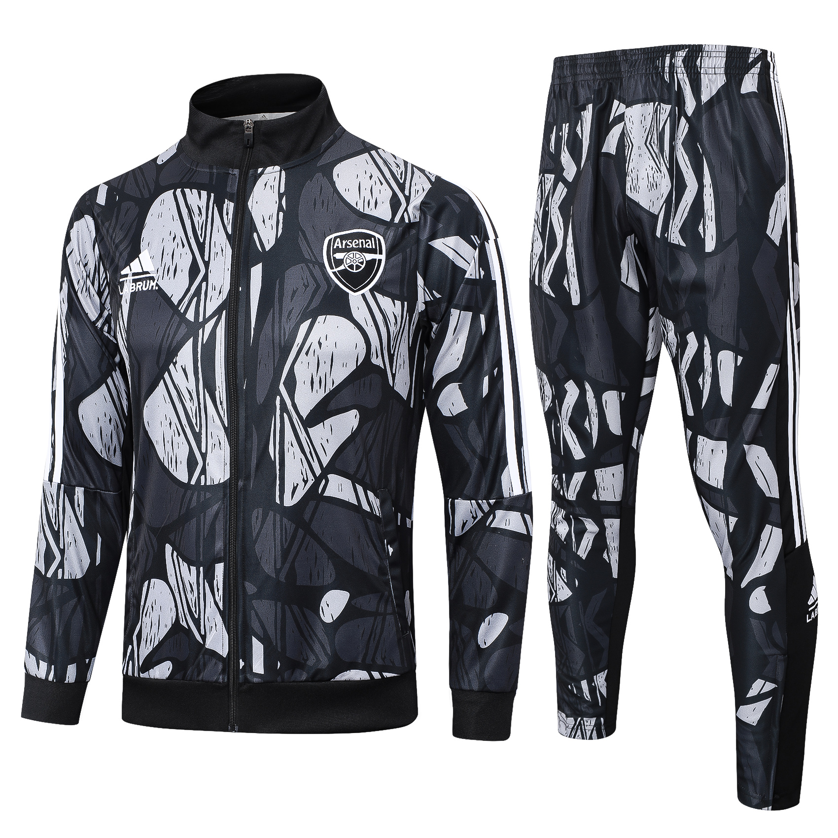 ManixJersey.com | Arsenal 24-25 Black Grey Windbreaker Jacket -Customize Name, Number and Patch | Worldwide Shipping