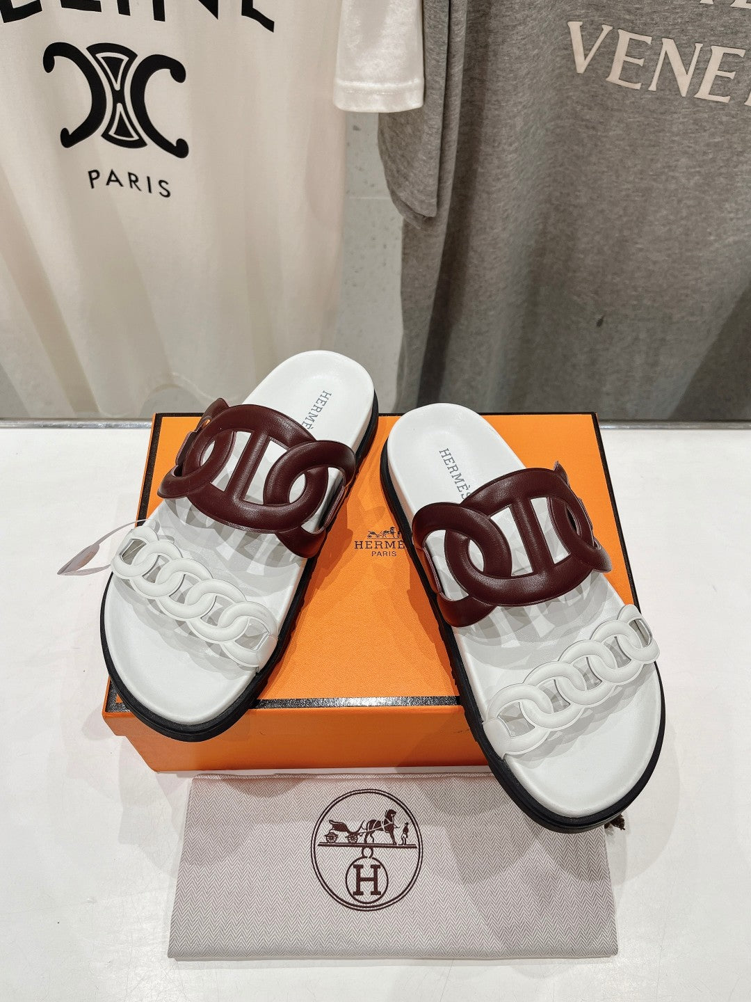 EXTRA SANDAL WHITE MIX BROWN CALFSKIN、mysite、Cacoeks