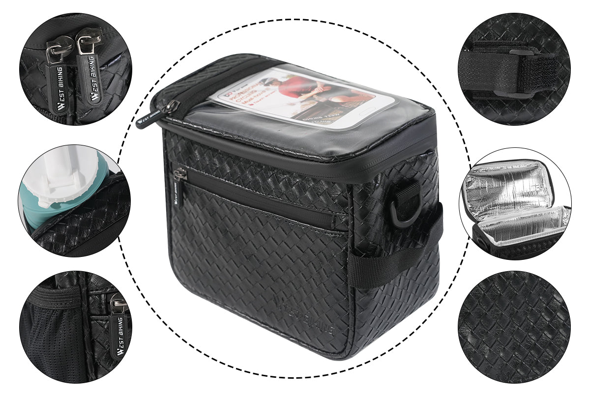 Electric Bike Handlebar Bag Bicycle Front Bag Storage Bag with Shoulder Strap、mySite、bearsvspackers