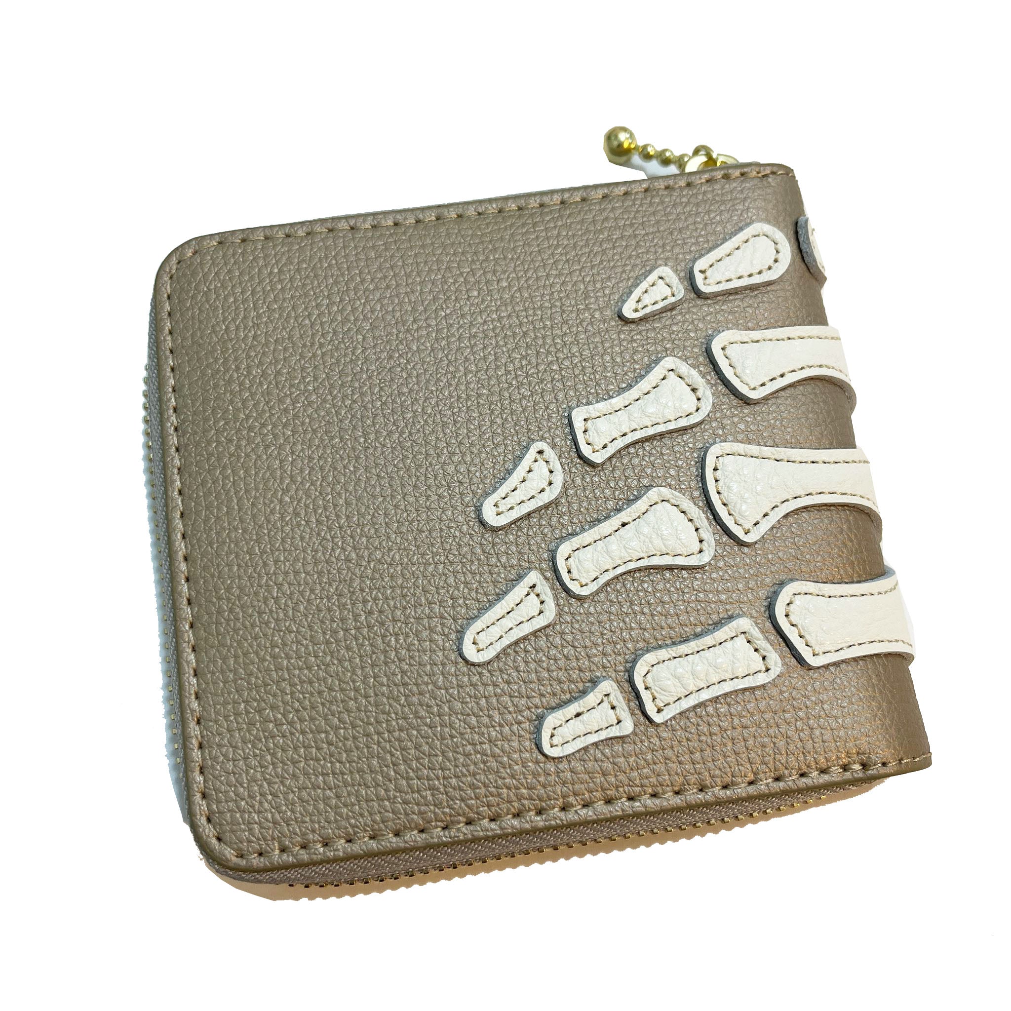 KAPITAL THUMBS UP BONE HAND ZIP WALLET  K2503XG523   Top Gold 